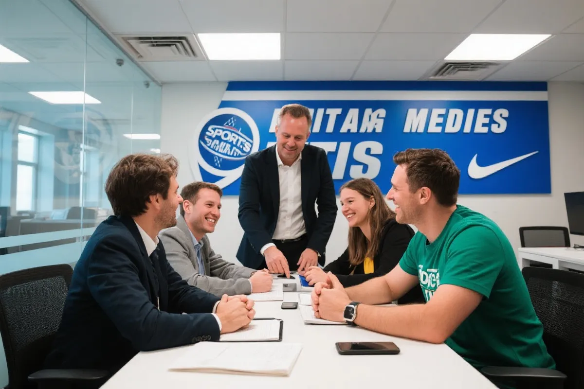 团队协作与媒体工作示意图